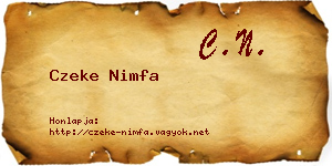 Czeke Nimfa névjegykártya